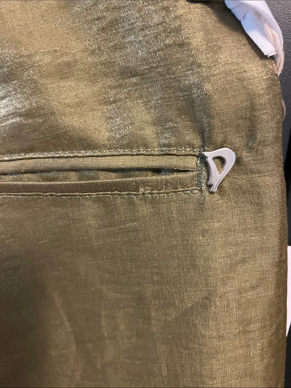 Dondup Metallic Olive-Gold Wide-Leg Trousers